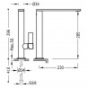 Mitigeur lavabo bec 34x10 mm. - TRES 21140501