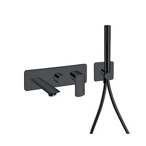 BAIN DOUCHE MURAL PROFILO ENCASTRE 2 SORTIES BLACK MAT - CRISTINA ONDYNA PF10213