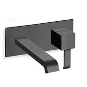 LAVABO MURAL QUADRI AVEC PLAQUE SAILLIE 22.5 CM BLACK MAT  EX QM278 - CRISTINA ONDYNA QM25813