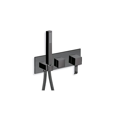 FACADE EXTERNE QUADRI DOUCHE MURALE 2 SORTIES BLACK MAT EX QM608 - CRISTINA ONDYNA QM60213