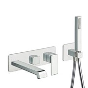 Façade externe Quadri S Chromé bain douche mural 2 sorties  - CRISTINA ONDYNA QS10251