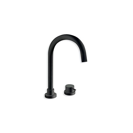 Mitigeur lavabo 2 trous Blackmat TRIVERDE + vidage UP & DOWN - CRISTINA ONDYNA TV22413