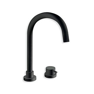 Mitigeur lavabo 2 trous Blackmat TRIVERDE + vidage UP & DOWN - CRISTINA ONDYNA TV22413