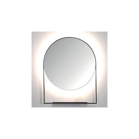 MIROIR ROND AVEC TABLETTE 60 BLACK MAT SENSOR ON/OFF - CRISTINA ONDYNA MNR60
