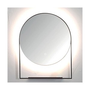 MIROIR ROND AVEC TABLETTE 60 BLACK MAT SENSOR ON/OFF - CRISTINA ONDYNA MNR60