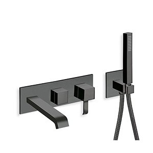 FACADE EXTERNE QUADRI BAIN DOUCHE MURAL 2 SORTIES BLACK MAT EX QM108 - CRISTINA ONDYNA QM10213