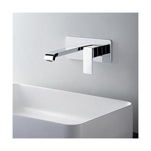 LAVABO MURAL QUADRI S AVEC PLAQUE SAILLIE 18 CM CHROME EX QS266 - CRISTINA ONDYNA QS25651