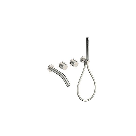 FACADE MITIGEUR BAIN DOUCHE 2 SORTIES  ROSACES  DOUCHETTE INOX - CRISTINA ONDYNA SX10228