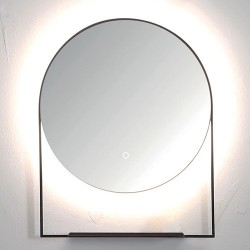 MIROIR ROND AVEC TABLETTE 60 BLACK MAT SENSOR ON/OFF - CRISTINA ONDYNA MNR60