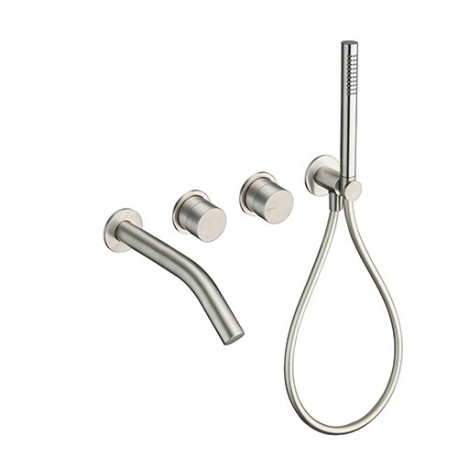 FACADE MITIGEUR BAIN DOUCHE 2 SORTIES  ROSACES  DOUCHETTE INOX - CRISTINA ONDYNA SX10228