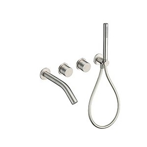 FACADE MITIGEUR BAIN DOUCHE 2 SORTIES  ROSACES  DOUCHETTE INOX - CRISTINA ONDYNA SX10228