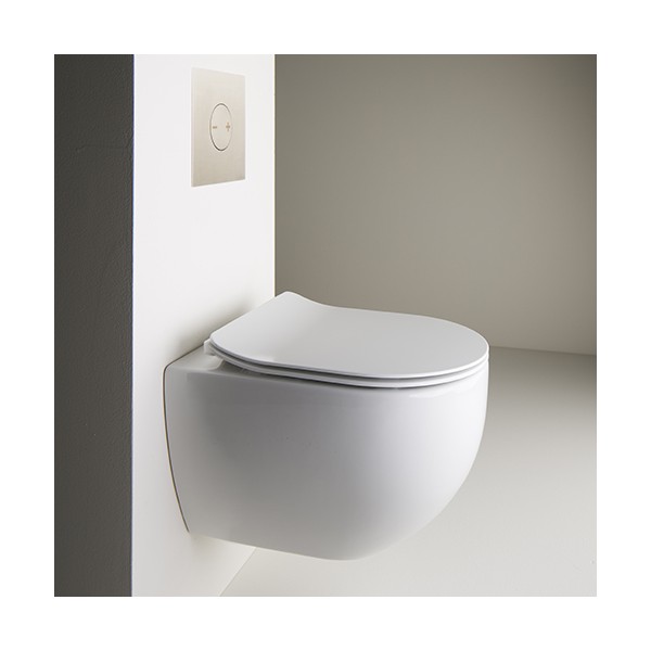 Bloc Wc Mini Suspendu Avec Abattant Ciotola White Mat - CRISTINA ONDYNA  WCI329124 - Vita Habitat