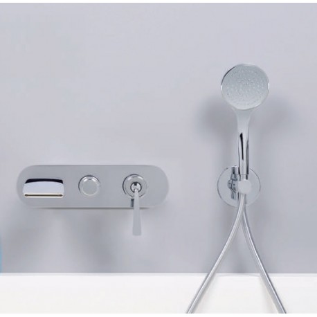 Façade externe bain douche mural 2 sorties chromé BOLLICINE  - CRISTINA ONDYNA BO10251
