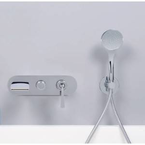 Façade externe bain douche mural 2 sorties chromé BOLLICINE  - CRISTINA ONDYNA BO10251