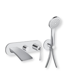 Façade externe bain douche mural 2 sorties chromé BOLLICINE  - CRISTINA ONDYNA BO10251