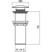 Bonde de lavabo sans trop‑plein  Ø 66 mm CLICK‑CLACK - TRES 13454030 