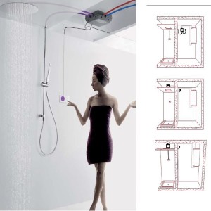 Kit de baignoire thermostatique électronique et encastré (2 voies) SHOWER TECHNOLOGY - TRES 09286556