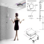 Kit de douche thermostatique électronique et encastré (2 voies) SHOWER TECHNOLOGY - TRES 09286564