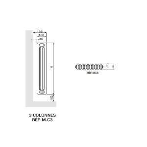 Radiateur chauffage central ACOVA - VUELTA Vertical 2928W M2C3-16-200