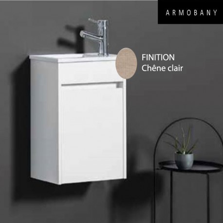 Ensemble meuble lave-mains et vasque Chêne clair - ARMOBANY MI4031F