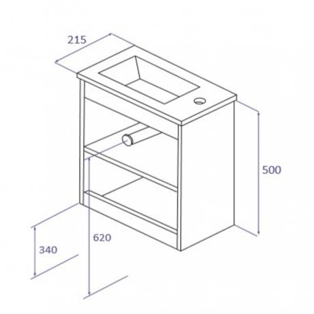 Ensemble meuble lave-mains et vasque Blanc Brillant - ARMOBANY MI4018F