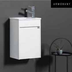 Ensemble meuble lave-mains et vasque Blanc Brillant - ARMOBANY MI4018F