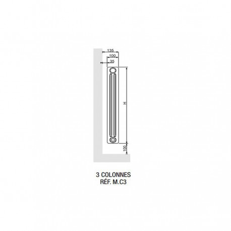Radiateur chauffage central ACOVA - VUELTA HORIZONTAL 1279W M6C3-21-060