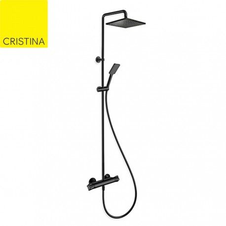 COLONNE DE DOUCHE THERMOSTATIQUE THETA BLACK MAT CARRE - CRISTINA ONDYNA TE49513