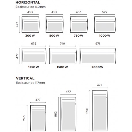 Radiateur rayonnant THERMOR Emotion 3 Horizontal 500W 445211
