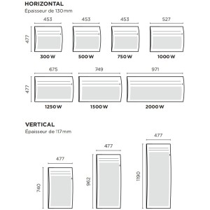 Radiateur rayonnant THERMOR Emotion 3 Horizontal 500W 445211