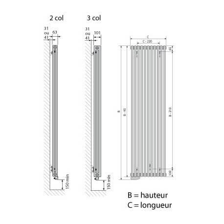 Radiateur électrique à fluide caloporteur vertical 1750W EPOK - FINIMETAL 3632017
