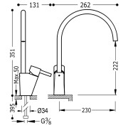 Mitigeur évier ALPLUS finition chrome avec tige  - TRES 183341