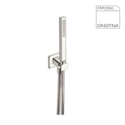 ENSEMBLE APPLIQUE PRISE D'EAU DOUCHETTE FLEXIBLE CARRE CHROME  - CRISTINA ONDYNA PD62251