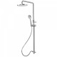 Kit anticalcaire télescopique douche fixe de Ø 225 mm. Douchette anticalcaire Ø 100 mm. et flexo satin - TRES 06163509