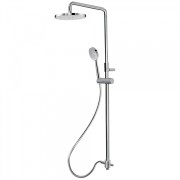Kit anticalcaire télescopique douche fixe de Ø 225 mm. Douchette anticalcaire Ø 100 mm. et flexo satin - TRES 06163509 Kit antic
