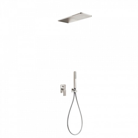 Kit de douche encastré avec fermeture et régulation du débit - TRES 20018005AC Acier Kit de douche encastré avec fermeture et ré