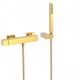 Mitigeur douche Douchette à main anticalcaire avec support orientable et flexibl - TRES 00716703OR