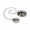 Bonde à bouchon pour lavabo, bidet et évier Ø 70 mm Chaînette de 42 cm. - TRES 03474601AC