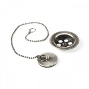 Bonde à bouchon pour lavabo, bidet et évier Ø 70 mm
Chaînette de 42 cm.  - TRES 03474601AC Bonde à bouchon pour lavabo, bidet et