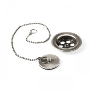 Bonde à bouchon pour lavabo, bidet et évier Ø 70 mm
Chaînette de 42 cm.  - TRES 03474601AC Bonde à bouchon pour lavabo, bidet et