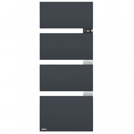 Sèche-serviettes électrique Thermor SYMPHONIK gris ardoise - 1750W (700 + 1000) mât à droite - 490615