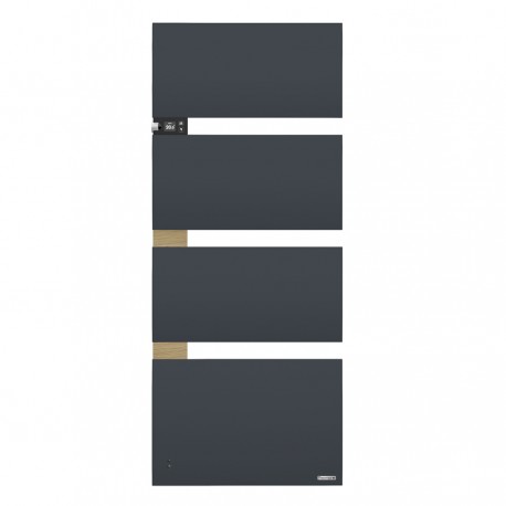 Sèche-serviettes électrique Thermor SYMPHONIK gris ardoise - 1750W (700 + 1000) mât à gauche- 492615