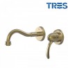 Mitigeur évier mural en Laiton vieilli Bec 210 mm LAITON VIEILLI CLASIC - TRES 24220001LV