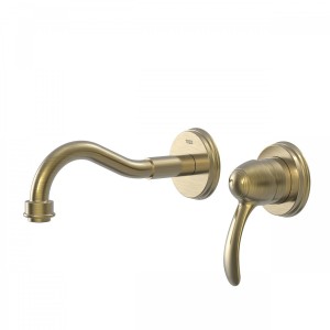 Mitigeur évier mural en Laiton vieilli. Bec 210 mm. - TRES 24220001LV