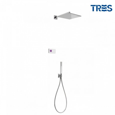 Kit de douche thermostatique électronique et encastré SHOWER TECHNOLOGY Chromé - TRES 09286563