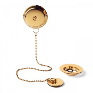 Ensemble d’accesoires pour baignoire Ø 70 mm
Chaînette de 42 cm.  - TRES 03474501OR Ensemble d’accesoires pour baignoire Ø 70 mm