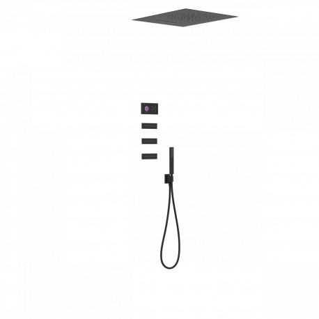 Kit de douche thermostatique électronique et encastré SHOWER TECHNOLOGY Noir Mat  - TRES 09288404NM Kit de douche thermostatique