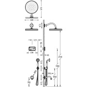 Kit de douche thermostatique électronique et encastré SHOWER TECHNOLOGY Chrome  - TRES 09226301
