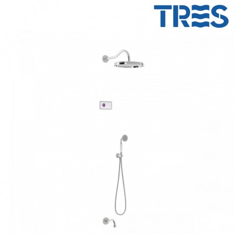 Kit de douche thermostatique électronique et encastré SHOWER TECHNOLOGY Chrome - TRES 09226301