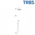 Kit de douche thermostatique électronique et encastré SHOWER TECHNOLOGY Chrome - TRES 09226301